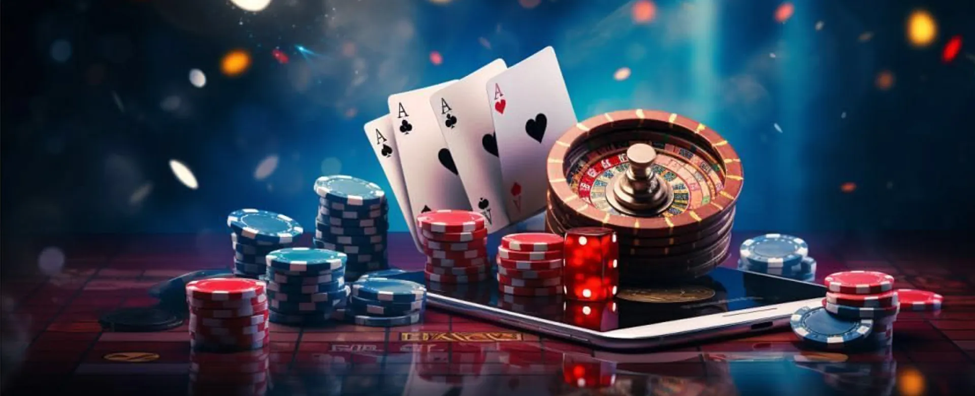 slotvip Poker table with chips and cards, highlighting online poker action in the Philippines.